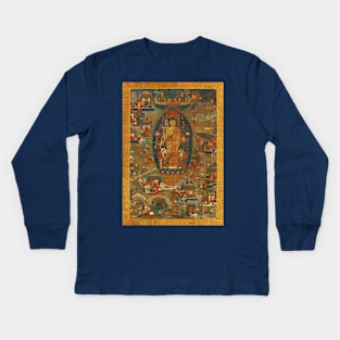 Buddha Shakyamuni and Scenes of His Previous Lives (Jataka Tales) Kids Long Sleeve T-Shirt